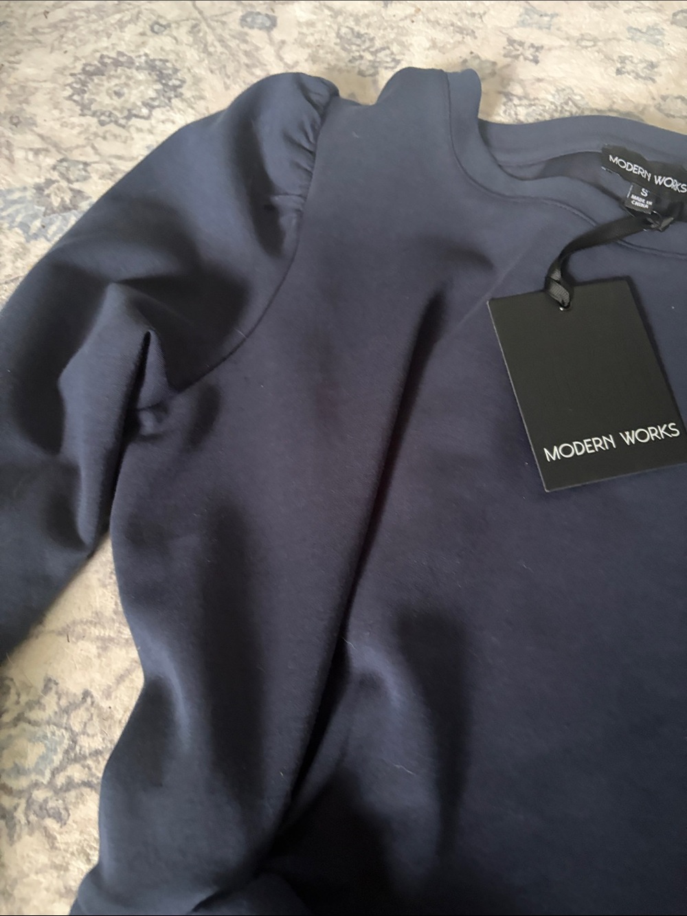Modern works Navy Long-Sleeve Side-Tie Knit Top - Picture 4 of 5